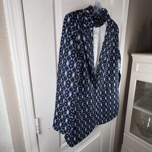 Liverpool Los Angeles Women's Lined Blazer M NWT Navy Batik Print, one button